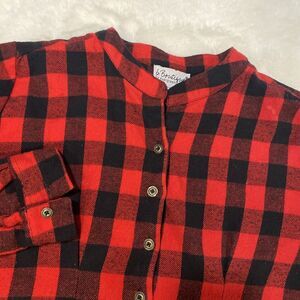 b.Boutique by‎ evergreen Women's Red Plaid Flannel Cotton Tunic Dress  Sz L